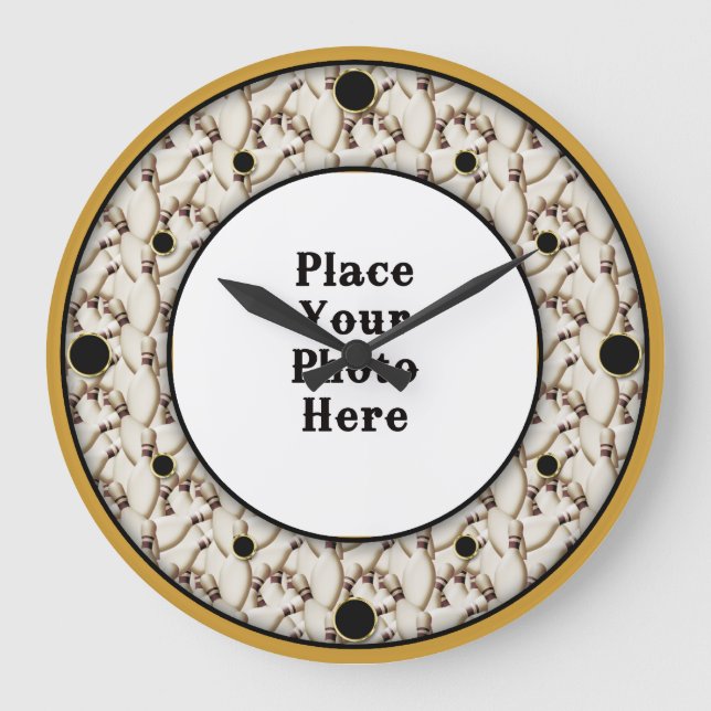 Boliches Enquadram Seu Relógio De Parede De Fotogr (Frente)