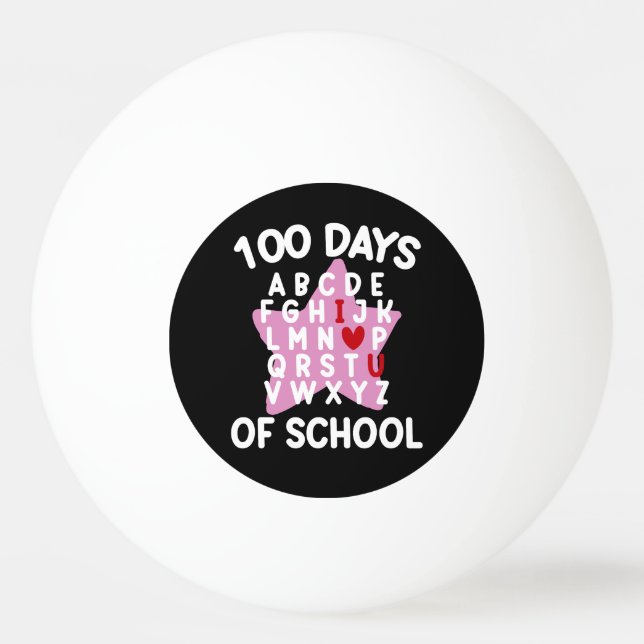 Bolinha De Ping Pong 100 Dias De Professora De Alfabeto Escolar 100 Dia (Frente)