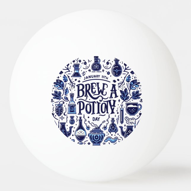 Bolinha De Ping Pong 19 de janeiro - Crie um dia de poção (Frente)