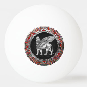 Bolinha De Ping Pong [310] Leão Assírio - Silver Lamaçu