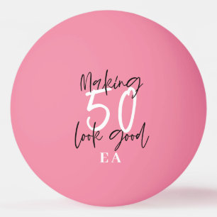 Bolinha De Ping Pong 50º aniversário iniciais personalizadas de prese