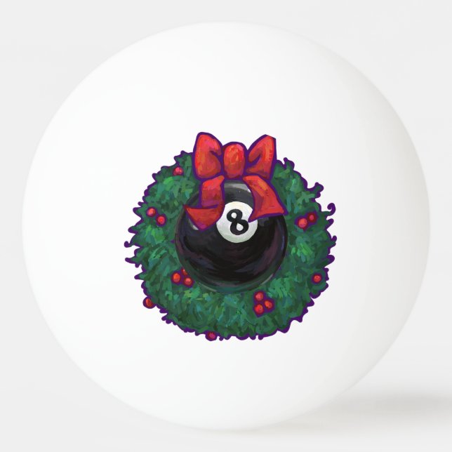 Bolinha De Ping Pong 8 Ball Christmas Wheath Red (Verso)