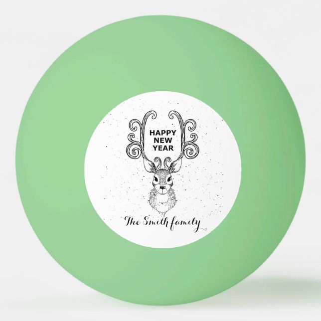 Bolinha De Ping Pong A magia rena branca e negra do Ano Novo (Frente)