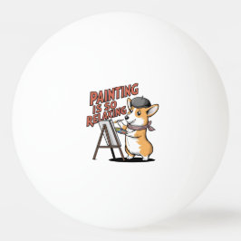 Bolinha De Ping Pong A Pintura É Tão Relaxante, Artista Corgi