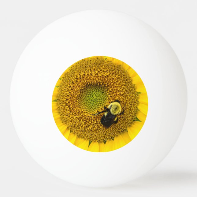 Bolinha De Ping Pong Abelha em girassol (Frente)