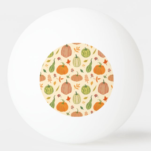 Bolinha De Ping Pong Abóboras verdes e laranja, padrão perfeito. (Frente)