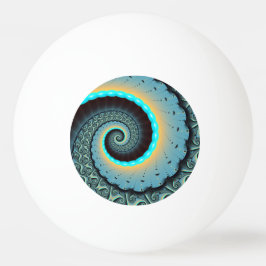 Bolinha De Ping Pong Abstract Blue Turquoise Orange Fractal Art Spiral