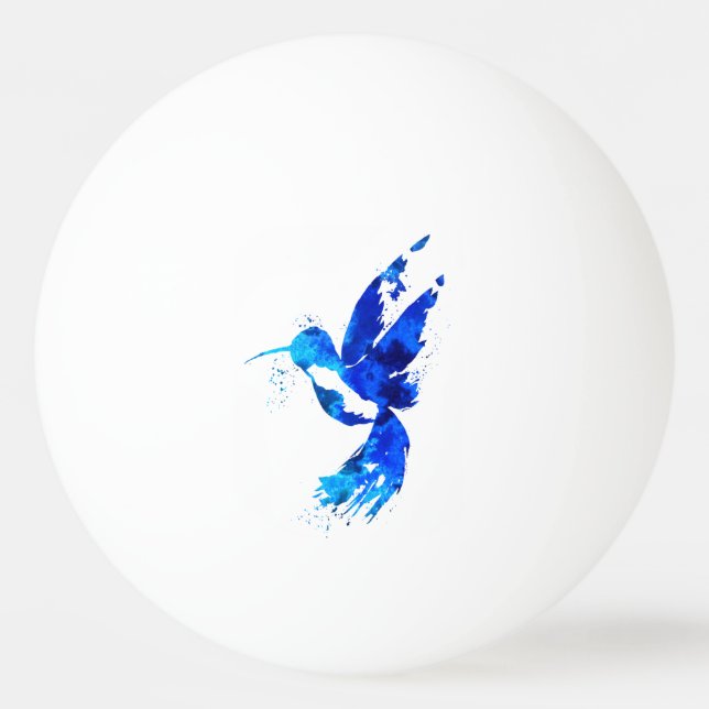 Bolinha De Ping Pong Abstrato Blue Hummingbird (Frente)