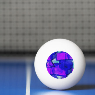 Bolinha De Ping Pong abstrato dinâmico 'Azul & Púrpura'