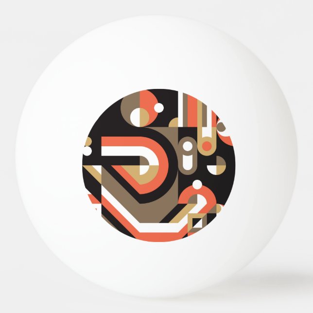 Bolinha De Ping Pong Abstrato geométrico: Design de Trabalho de arte fu (Frente)