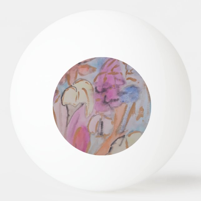Bolinha De Ping Pong Abstrato Pastel Floral (Frente)