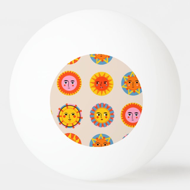 Bolinha De Ping Pong Abstrato suns: padrão étnico uniforme. (Frente)