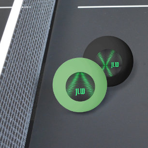 Bolinha De Ping Pong Abstrato verde e preto com inicializações