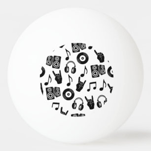 Bolinha De Ping Pong Acessórios Musicais: Padrão de Vintagem Monocromát