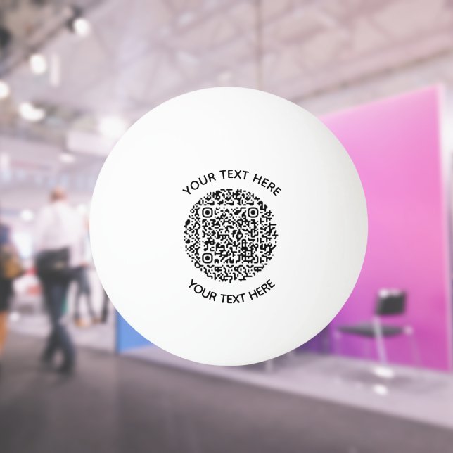Bolinha De Ping Pong Adicionar seu próprio texto circular de código QR  (Add your own round QR Code text Scan Minimal lost Ping Pong Ball)