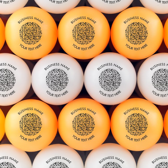 Bolinha De Ping Pong Adicione sua própria varredura de código QR redond (Add your own round QR Code Scan Minimal Simple Ping Pong Ball for business promotional)
