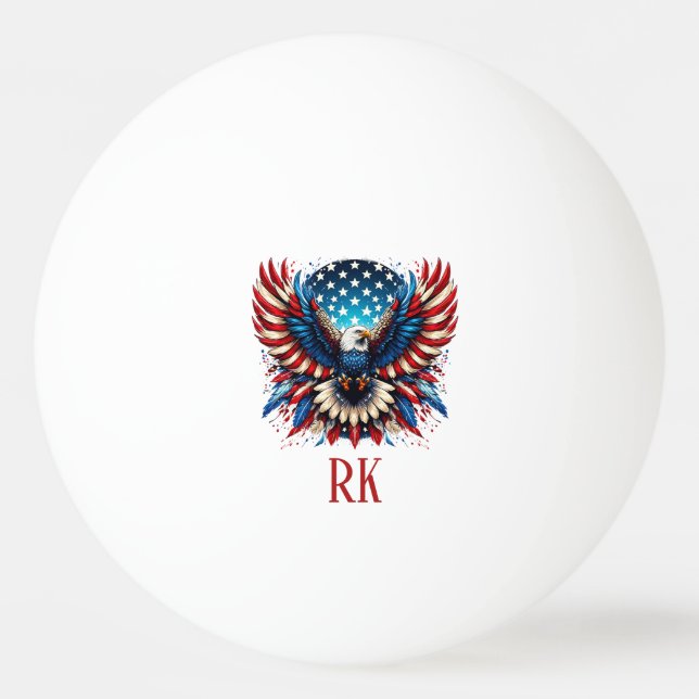 Bolinha De Ping Pong Águia Americana Patriótica (Frente)