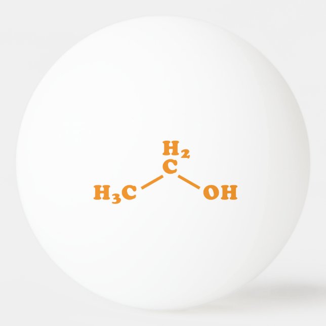 Bolinha De Ping Pong Álcool Etanol Fórmula Química Molecular (Frente)