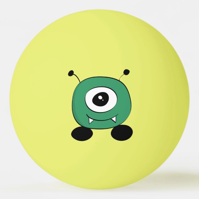 Bolinha De Ping Pong Alienígena verde engraçada bonito (Frente)