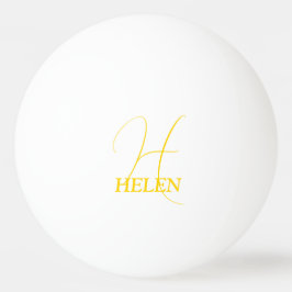 Bolinha De Ping Pong Amarelo Brilhante Monogramado