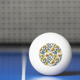 Bolinha De Ping Pong Amarelo Laranja Floral Folclórico Vintage Folha Az