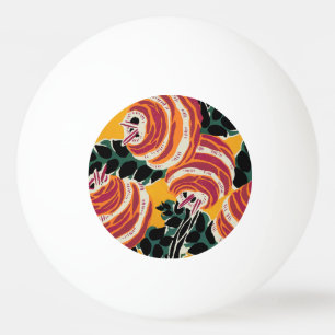Bolinha De Ping Pong Amarelo Mostarda e Laranja Decoração Floral Art Dé