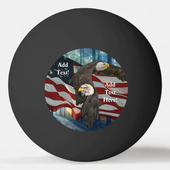 Bolinha De Ping Pong American Flag Bald Eagle (Frente)