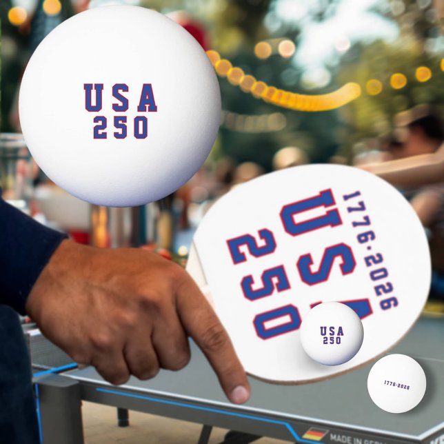 Bolinha De Ping Pong America's 250th Anniversary USA 250 1776 2026 (Criador carregado)