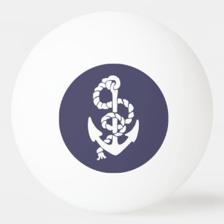 Bolinha De Ping Pong Âncora E Corda Náuticas, Azul E Branco