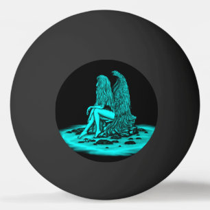 Bolinha De Ping Pong Angel, perdido no pensamento, Design preto e verde