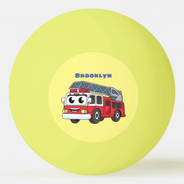 Bolinha De Ping Pong Animação de bombeiros felizes (Frente)