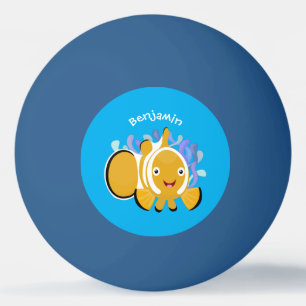 Bolinha De Ping Pong Animação de marisco feliz e bonito