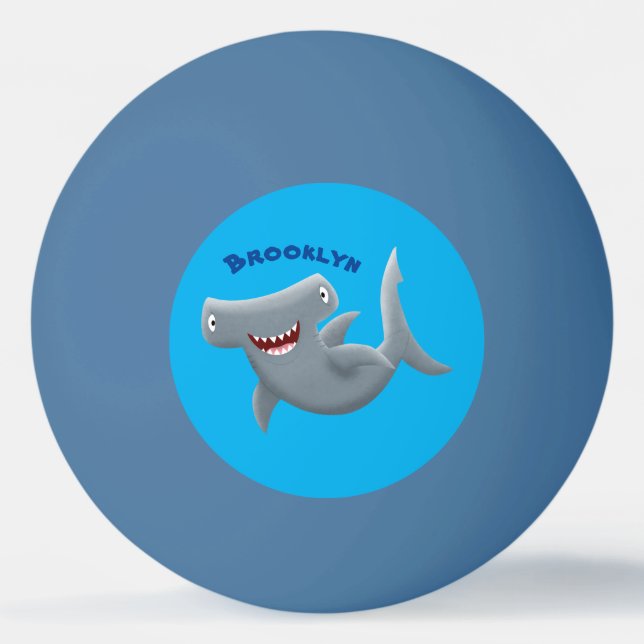 Bolinha De Ping Pong Animação engraçada de tubarão Hammerhead (Frente)