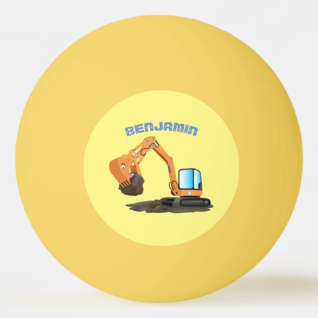 Bolinha De Ping Pong Animador de escavação laranja-branca (Frente)