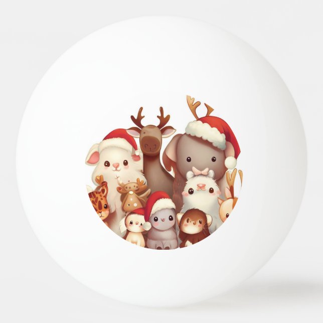 Bolinha De Ping Pong Animais de Natal (3) (Frente)