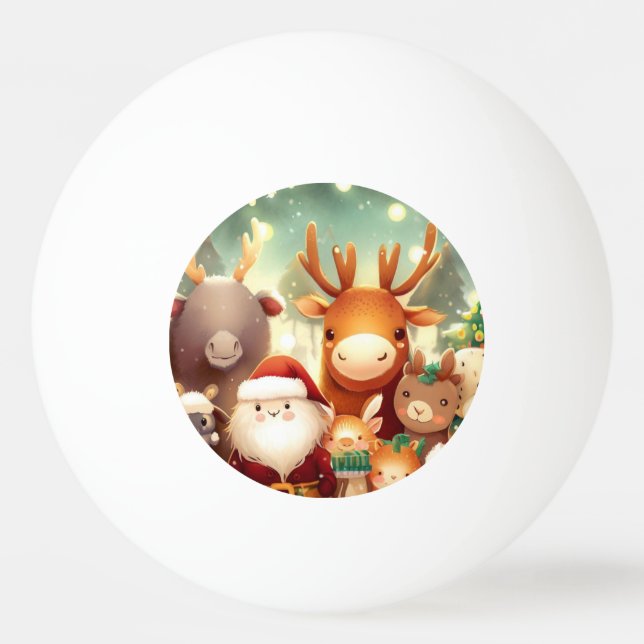 Bolinha De Ping Pong Animais de Natal (8) (Frente)