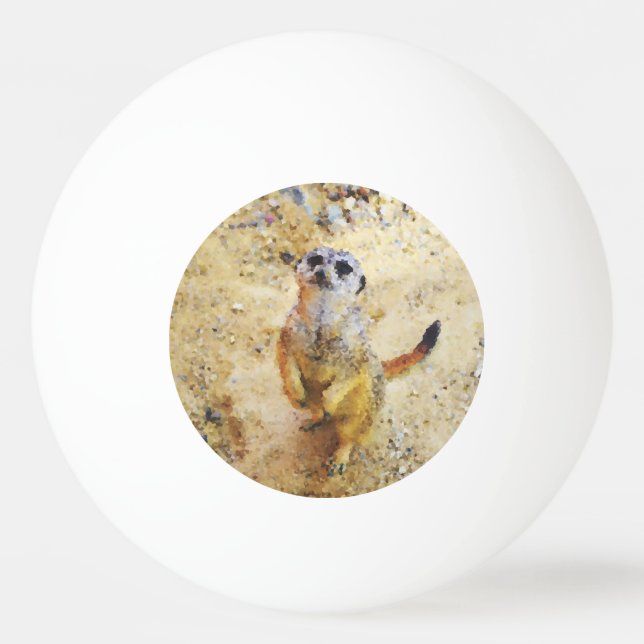 Bolinha De Ping Pong Animais Poli - Meerkat (Frente)