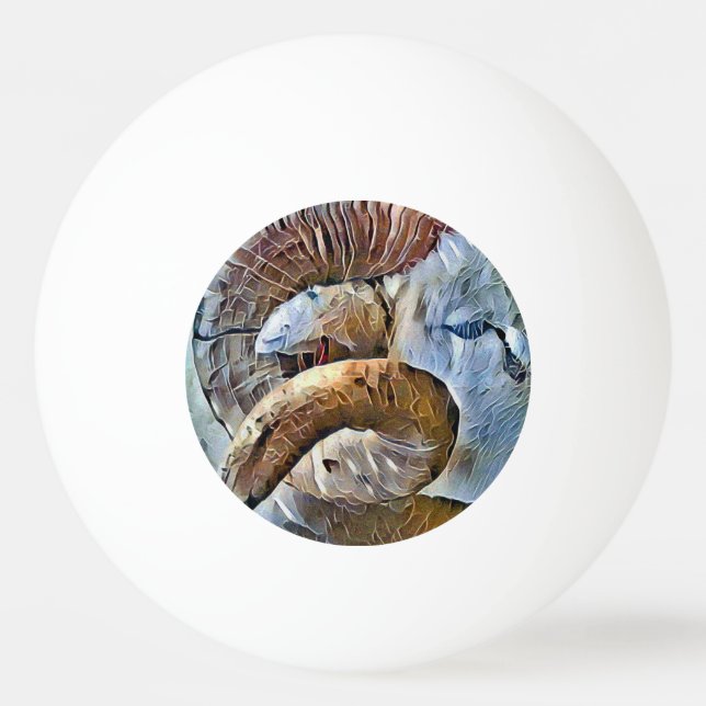 BOLINHA DE PING PONG ANIMAL DE FAZENDA DE OVELHA RAM (Frente)