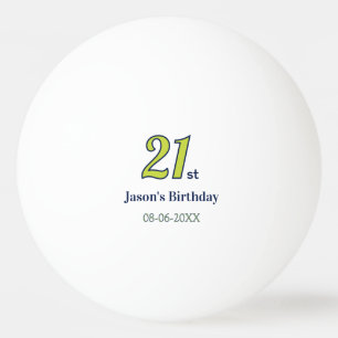 Bolinha De Ping Pong aniversário de 21 anos nome em letra negrito amare