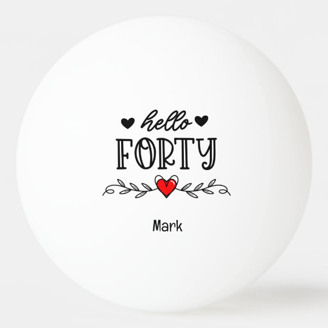 Bolinha De Ping Pong aniversário de 40 anos (Frente)