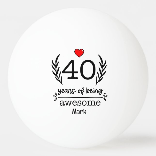 Bolinha De Ping Pong aniversário de 40 anos (Frente)