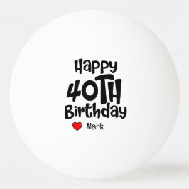 Bolinha De Ping Pong aniversário de 40 anos tênis