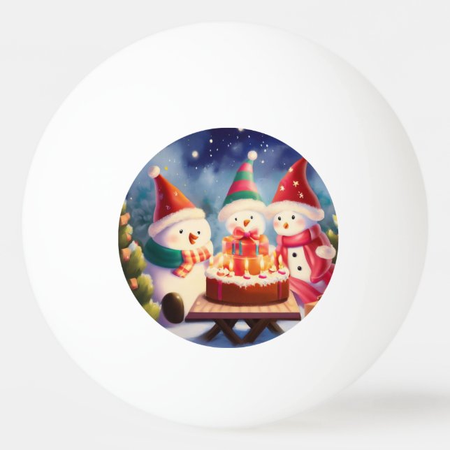 Bolinha De Ping Pong Aniversário de Natal (10) (Frente)