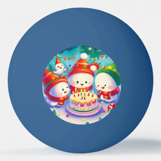 Bolinha De Ping Pong Aniversário de Natal (6) (Frente)