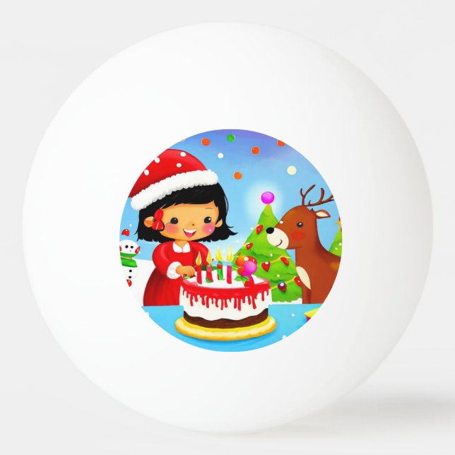 Bolinha De Ping Pong Aniversário de Natal (7) (Frente)