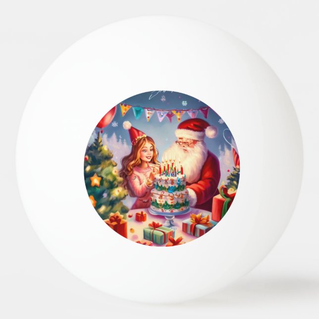 Bolinha De Ping Pong Aniversário de Natal (8) (Frente)
