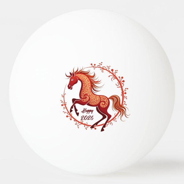 Bolinha De Ping Pong Ano do Cavalo 2026 (Frente)