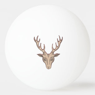 Bolinha De Ping Pong Antlers surreais da cabeça dos cervos do vintage