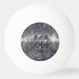 Bolinha De Ping Pong Aquarius Zodiac Industrial Silver Steel