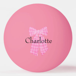 Bolinha De Ping Pong Arco de Coquetes Romântico Rosa Gingham Personaliz